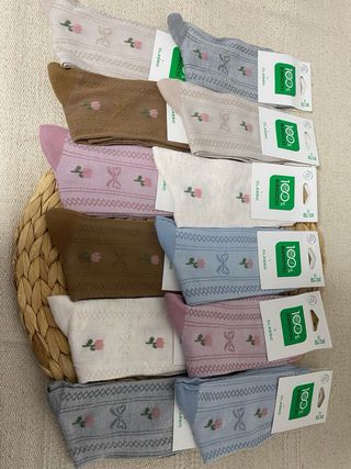 12 Calcetines de Algodón para Mujer Talla 35-40