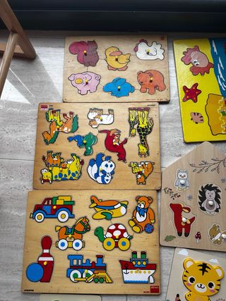 Puzzles de madera educativos animales y vehículos