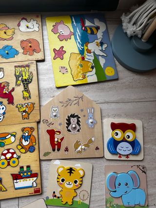 Puzzles de madera educativos animales y vehículos