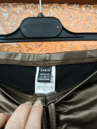 Pantaloni laminati oro/verdi