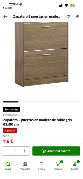 Zapatero 2 puertas 63x80cm