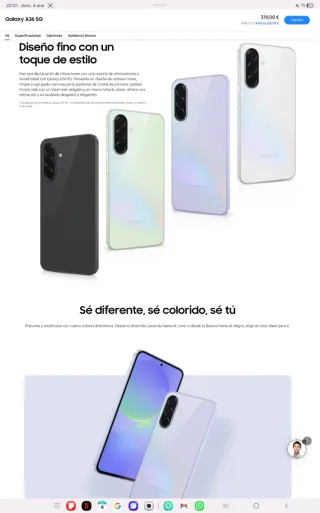 Samsung Galaxy A36 5G Precintado pvp 438€