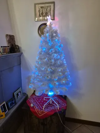 Albero Natale Bianco LED 120cm