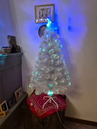 Albero Natale Bianco LED 120cm