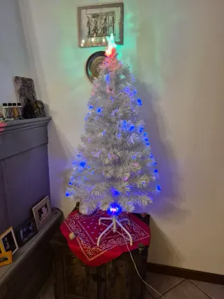 Albero Natale Bianco LED 120cm