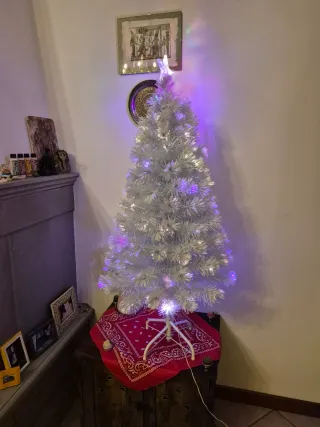 Albero Natale Bianco LED 120cm