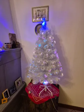 Albero Natale Bianco LED 120cm