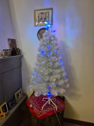 Albero Natale Bianco LED 120cm