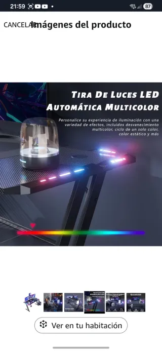 Escritorio Gaming PC Mesa Negra