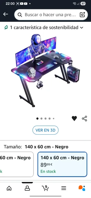 Escritorio Gaming PC Mesa Negra