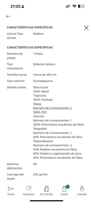 Sofá cama ECI (495€) + topper Ikea (100€) por 400€