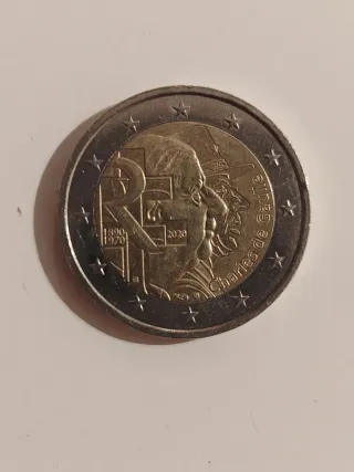 Moneda 2€ Conmemorativa Francia Charles de Gaulle