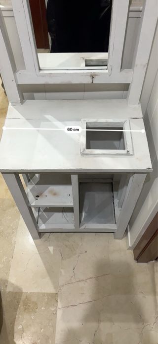 Mueble de entrada madera con espejo