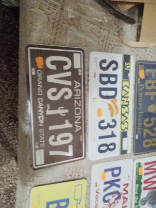 Lote placas de matrícula decorativas (varias).