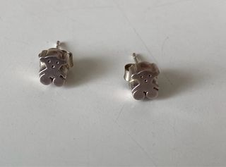 Conjunto Tous Plata Oso Collar y Pendientes