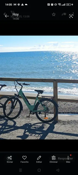 Bicicleta eléctrica color menta Hilmiles 1 city 26