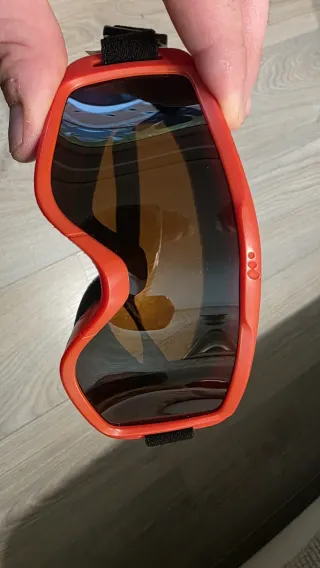 Casco de esquí infantil rojo+ gafas wedze