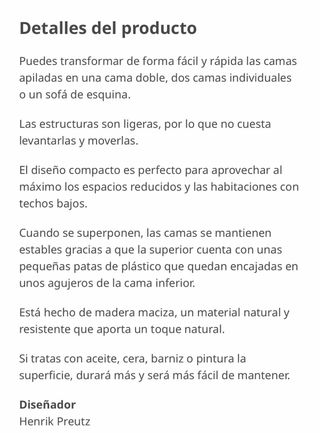 Cama apilable IKEA UTÅKER + 2 colchones espuma