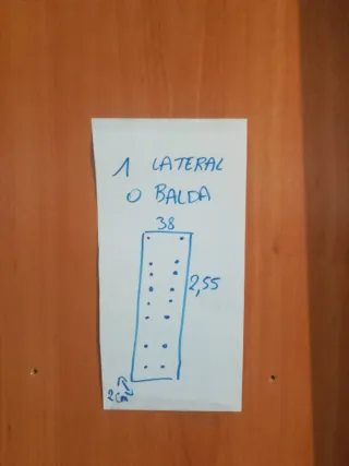 Lote baldas melamina acabado cerezo