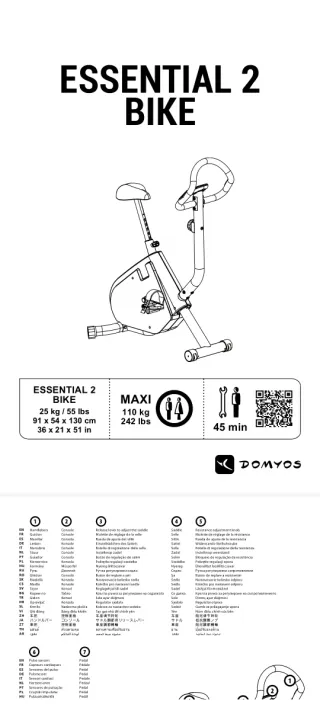 Bicicleta Estática DOMYOS Essential 2. 04