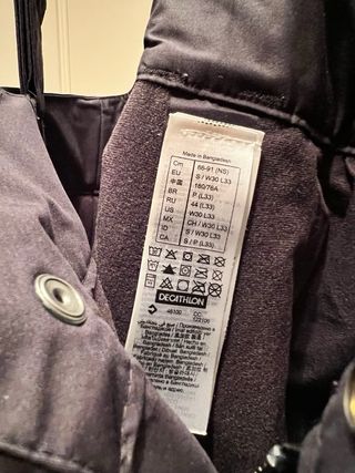 Pantalón de Snow con Tirantes Negro Wedze. Talla S