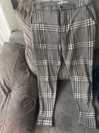 Pantalones de vestir Zara a cuadros grises
