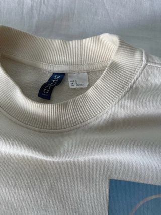 Sudadera cuello redondo blanca
