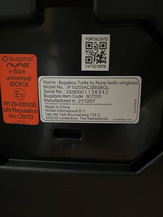 Silla de coche + BASE Bugaboo Turtle Air by Nuna