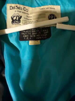 Plumífero Diesel Negro Talla L