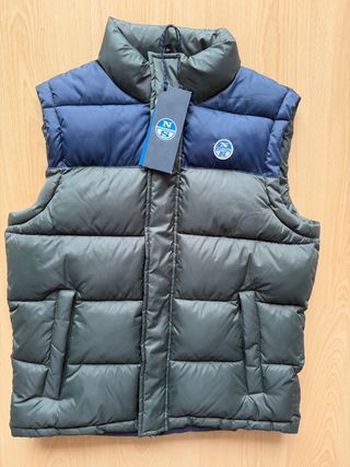 Chaleco acolchado North Sails verde y azul