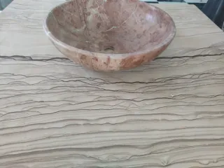 Lavabo sobre encimera Rojo Alicante apomazado