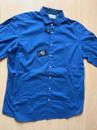 Camisa Hackett Azul Estampada