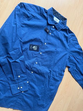 Camisa Hackett Azul Estampada