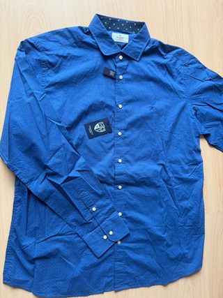 Camisa Hackett Azul Estampada