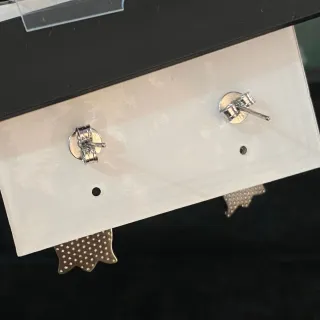 Pendientes Plata Granate Natural y Nácar Blanco