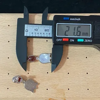 Pendientes Plata Granate Natural y Nácar Blanco