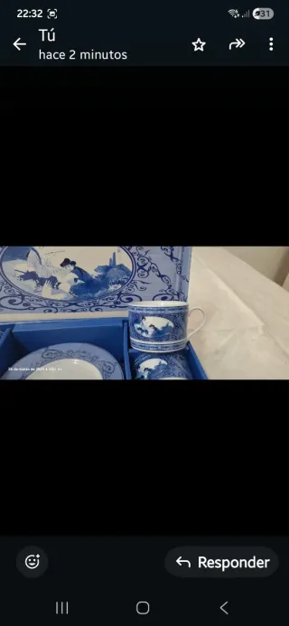 Lote tetera y 2 tazas dragón porcelana