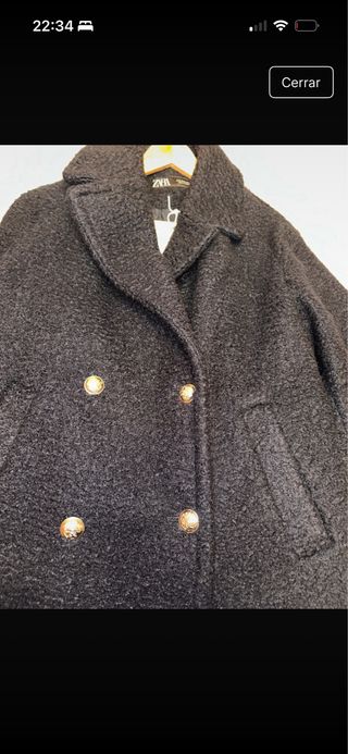 Abrigo Zara Mujer Negro Dorado