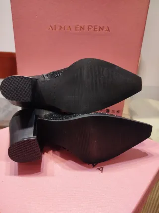 Botín Alma en Pena Piel Negro Talla 38