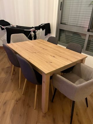 Mesa comedor extensible madera
