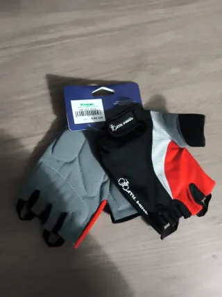 Guantes Ciclismo Sin Dedos Gris/Negro/Rojo Ath.min