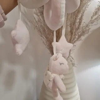 Espiral para carrito de bebé, rosita. Muy suave