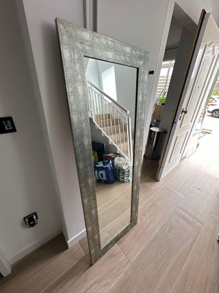 Espejo Marco Madera Gris Plata