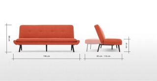 Sofá Cama Edwin Naranja retro