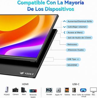 Monitor Portátil Veout 16 WUXGA HDR