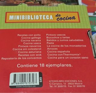 18 libritos de cocina