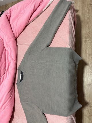 Jersey gris manga larga