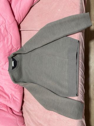 Jersey gris manga larga