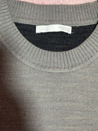 Jersey gris manga larga