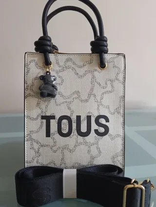 Bolso Tous blanco y negro con Oso
